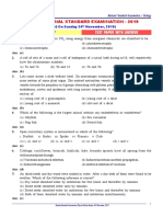 NSE 2019 Biology Paper With Answer