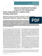 Wafer-Scale Production of Patterned Transition Metal Ditelluride Layers For Two-Dimensional Metal-Semiconductor Contacts at The Schottky-Mott Limit