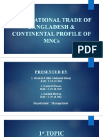 International Trade of Bangladesh & Continental Profile of Mncs