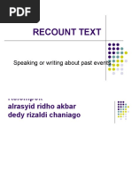 RECOUNT TEXT, My Unforgetable Experience