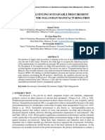 Factors Influencing Sustainable Procurement Practices in The Malaysian Manufacturing Firm