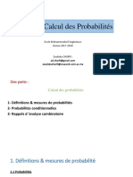 Partie 2:calcul Des Probabilités: Ecole Mohammedia D'ingénieurs Année 2017-2018