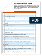 Checklist Equipment Layout Design