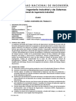 Sílabo - GE603V Ingeniería Del Trabajo II - Valencia Napán Adolfo