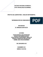 Determinacion de Carbohidratos