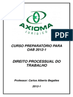 APOSTILA DIREITO PROCESSUAL DO TRABALHO - OAB Axioma PDF