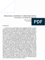 Pedagogia Sociedad y Crisis Educativa