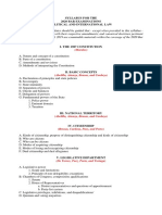 Syllabus For The 2020 Bar Examinations Political and International Law