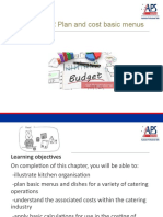 SITHKOP002 Plan and Cost Basic Menu