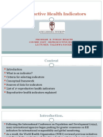 Reproductive Health Indicators