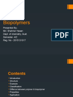 Biopolymers: Presented By-Md. Shahriar Hasan Dept. of Chemistry, Sust. Semester - 4/2 Reg. No - 2015131017