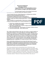 Research Assignment Literature Review Psychological Impact of COVID-19 On Family (Housewives, Workingwomen, Students, Younger and Elderly People)