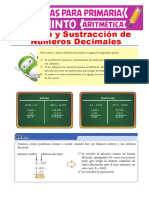 Adición y Sustracción de Decimales para Sexto de Primaria