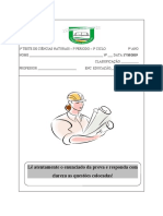 9o Ano - 1º TESTE DE CIÊNCIAS NATURAIS