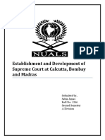 Establishment and Development of Supreme Court at Calcutta, Bombay and Madras