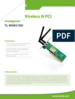 300Mbps Wireless N PCI Adapter: TL-WN851ND