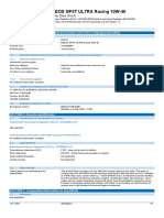 ENEOS GP4T ULTRA Racing 10W-40: Safety Data Sheet