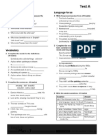 Unit 8 Test A: Listening Language Focus