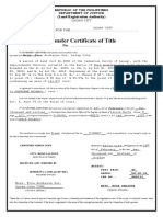 Transfer Certificate of Title: (Land Registration Authority)