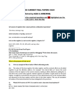 Yellow Highlighted Are The Unsolved Questions and Red Highlighted Are The Ones I Got in My Exam 28-2-2013 From This File