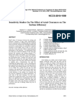 NCCS-2019-1009 Sensitivity Studies On The Effect of Axial Clearances On The Turbine Efficiency