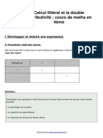 Leçon 7 Calcul-Litteral-Et-La-Double-Distributivite-Cours-De-Maths-En-4eme