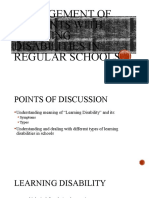 Management of Students With Learning Disabilities in Regular Schools