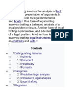 Legal Writing Involves The Analysis Of: Fact Patterns Briefs