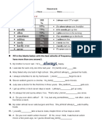 HOMEWORK Adverbs of Frequency