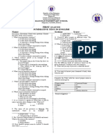 First Summative Test in English Name: - Section: - Score