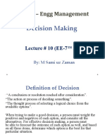 EE 413 - Engg Management: Decision Making