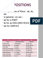 Prepositions: 1. Prepositions of Place: At, In, in General, We Use