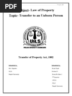 Subject-Law of Property Topic - Transfer To An Unborn Person