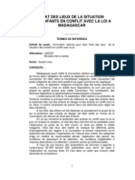 Etat Des Lieux de La Situation Des Enfants en Conflit Avec La Loi À Madagascar