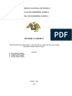 Producción de Bioetanol A Partir de La Caña de Azucar Como Materia Prima Renovable"