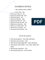 Describing People: Are The Sentences True or False?