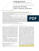 Setting An Agenda For Positive Psychology in SLA: Theory, Practice, and Research