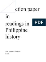 Reflection Paper in Readings in Philippine History: Ivan Matthew Superio