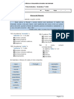 Ficha de Gramática - Classe de Palavras 7ºano