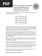 Universidad Tecnologica de Panama: Planeación Agregada