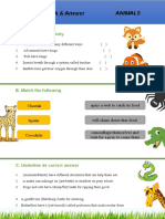 Think & Answer Animals: A. True or False Activity