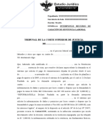 Recurso de Casación de Sentencia Laboral