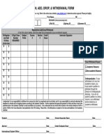 Registration, Add, Drop, & Withdrawal Form