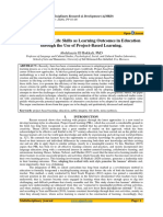 Integrating New Life Skills As Learning Outcomes in Education Through The Use of Project-Based Learning