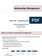 E-Customer Relationship Management: MBA 7607 - Managing E-Business