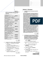 B2 First Unit 11 Test: Section 1: Vocabulary Section 2: Grammar