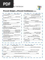 Present & Past Tense Verb Review Present Simple Present Continuous