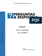 Perguntas e Respostas - RDC 406 e IN 63 - 2020