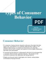 Types of Consumer Behavior: Done By:-A. Benjamin Yokesh 18-UCO-661