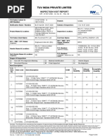 Tuv India Private Limited: Inspection Visit Report